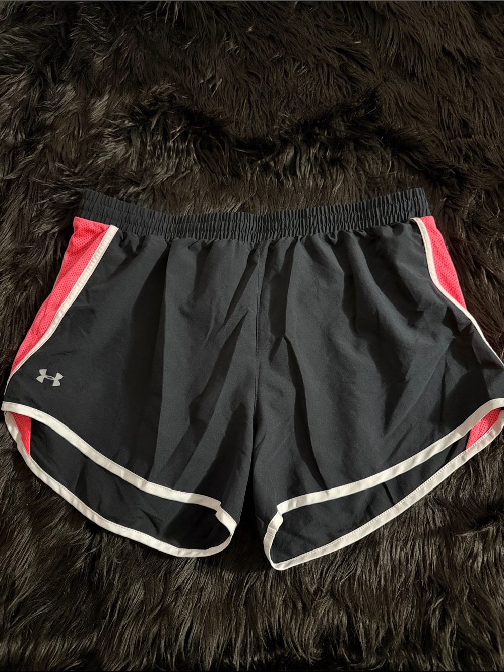Under Armour Women’s Black Athletic Shorts with Pink Panels